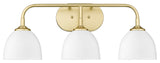 Zoey 3 Light Bath Vanity, Olympic Gold With White