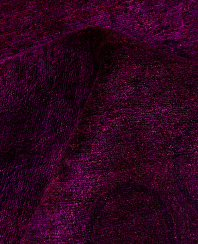 Overdyed One-of-a-Kind Hand-Knotted Area Rug Purple, 5' 0" x 5' 1"