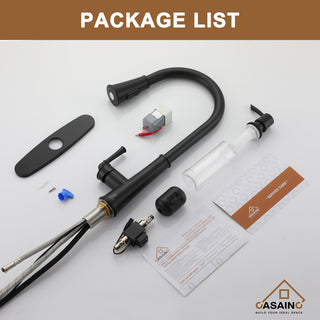 Single-Handle Pull Down Sprayer Kitchen Faucet with Touchless Sensor, Matte Black