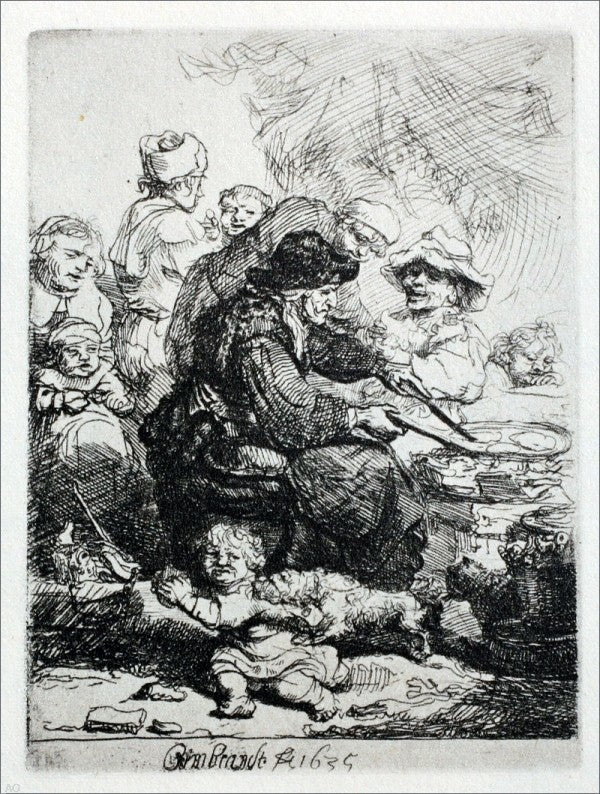 Rembrandt Van Rijn The Pancake Woman, Gallery Wrapped Canvas Print, 21"x28"