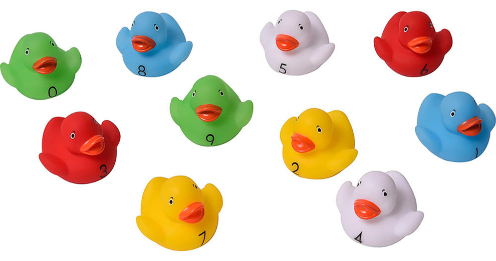 Non-Toxic Bath Numbered Floating Ducks -for Babies and Toddlers- Set of 10
