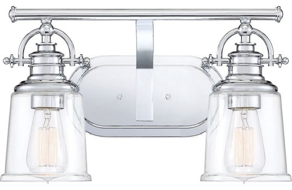 Grant 2-Light Bath Vanity, Polished Chrome