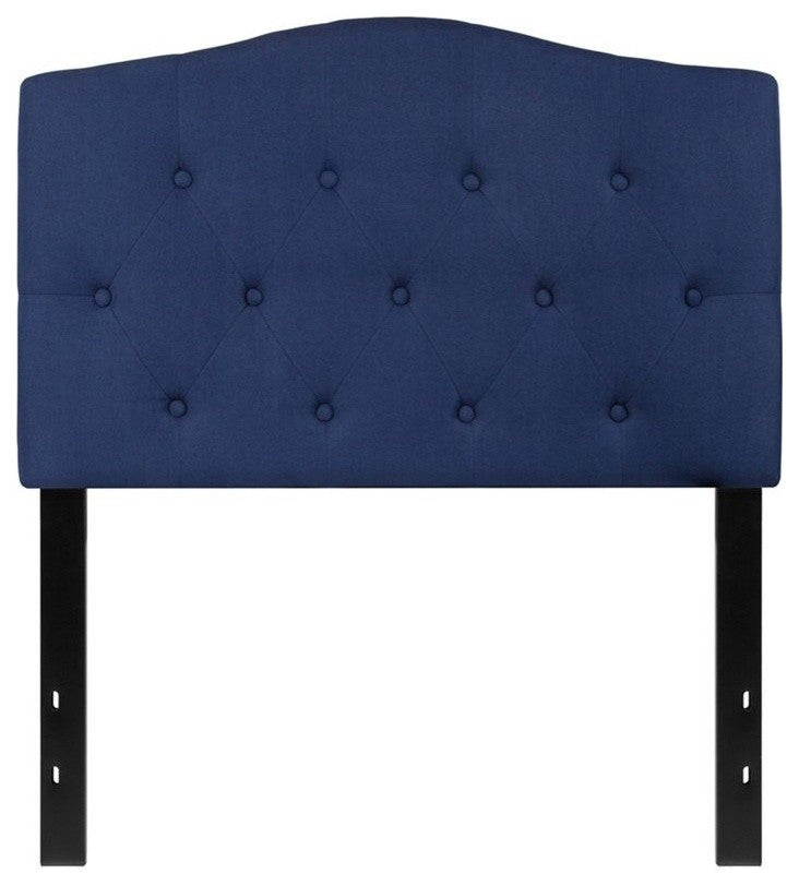 Cambridge Tufted Upholstered Twin Size Headboard in Navy Fabric