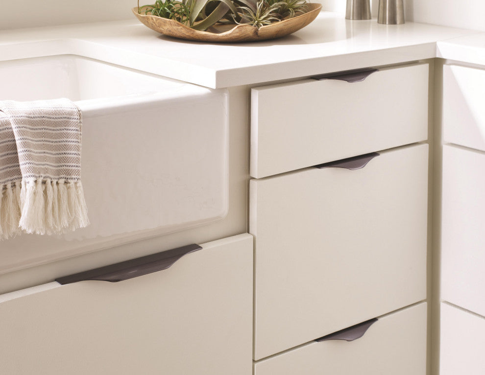Amerock Aloft Cabinet Edge Pull, Black Chrome, 4-3/16" Center-to-Center