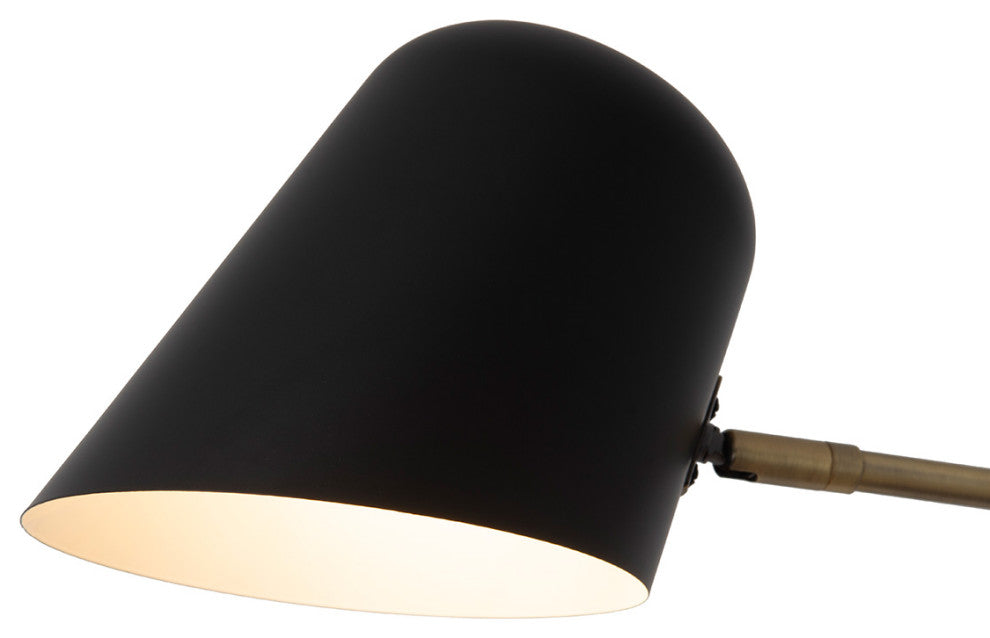 Culver 3 Light Arc Floor Lamp -86", Matte Black & Weathered Brass, Dimmer Switch