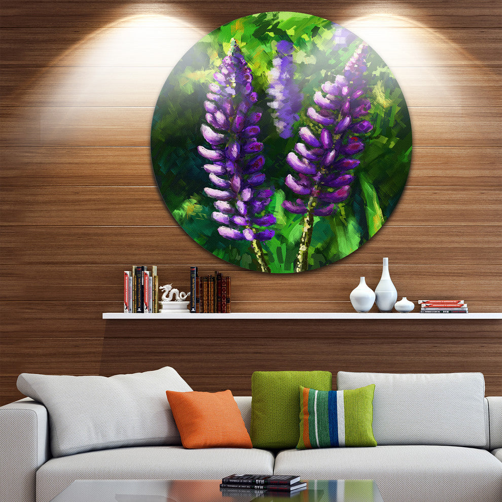 Lupin Flowers, Floral Round Wall Art, 23"