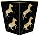 WB8493, Zebra Trot on Black Wastepaper Basket