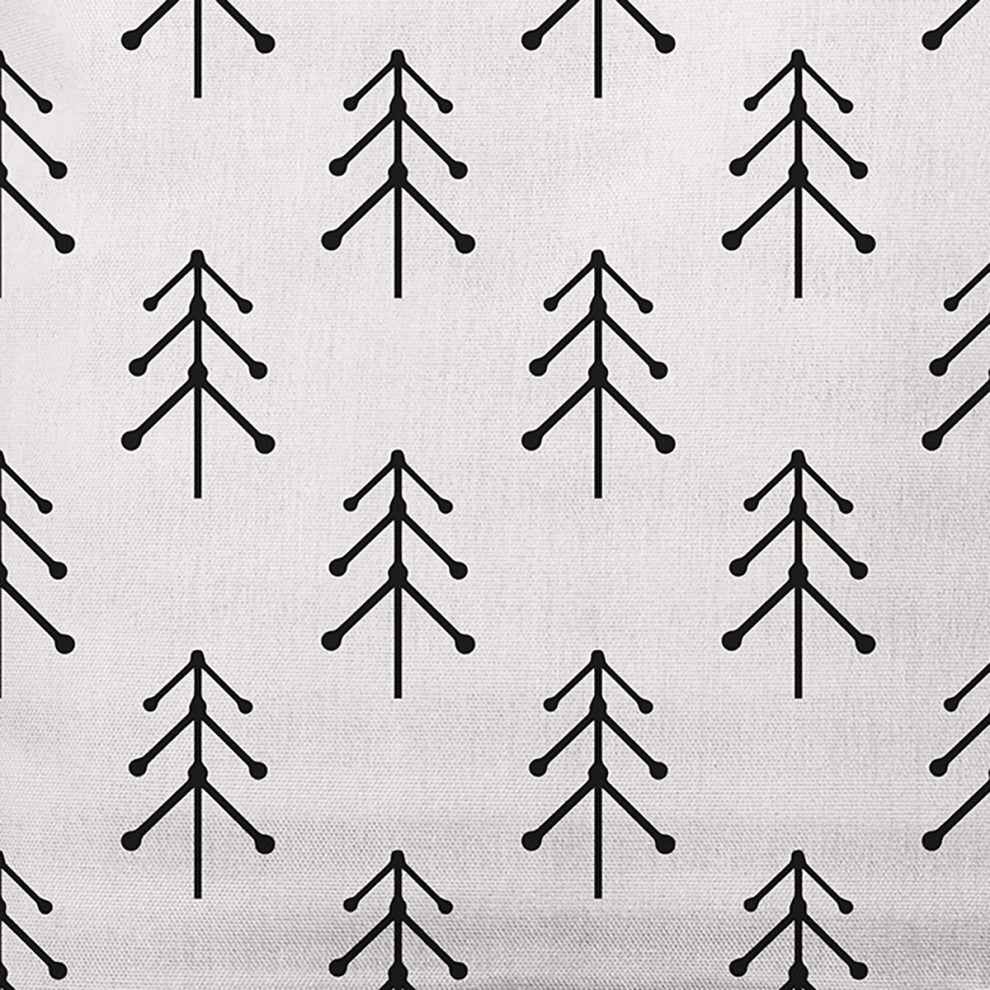 Snow Colored Patterned Trees Polyester Throw Pillow, 18"x18"