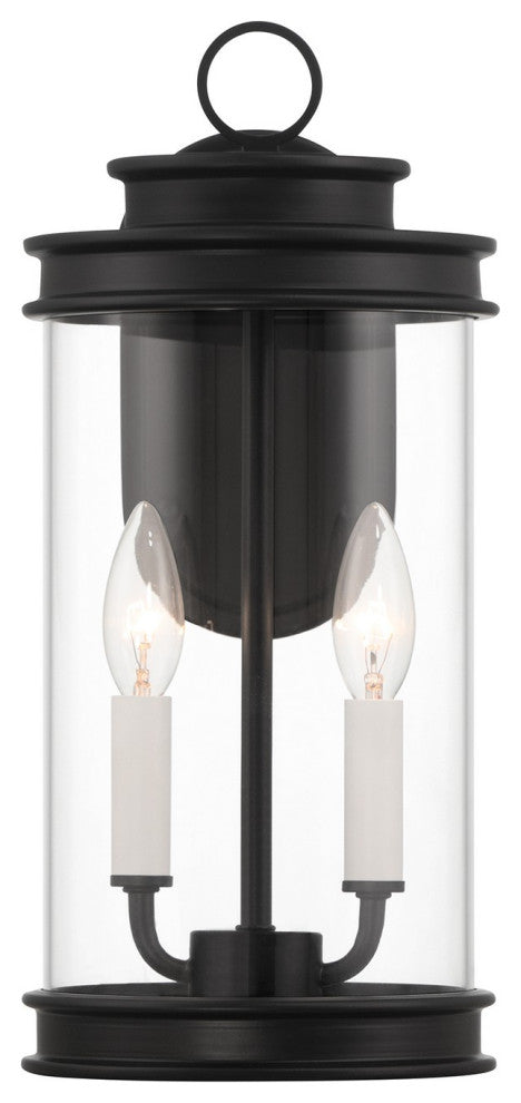 Englewood 2-Light Outdoor Wall Lantern, Matte Black