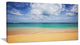"Bright Seashore With Heavy Clouds" Modern Beach Canvas Art Print, 40"x20"