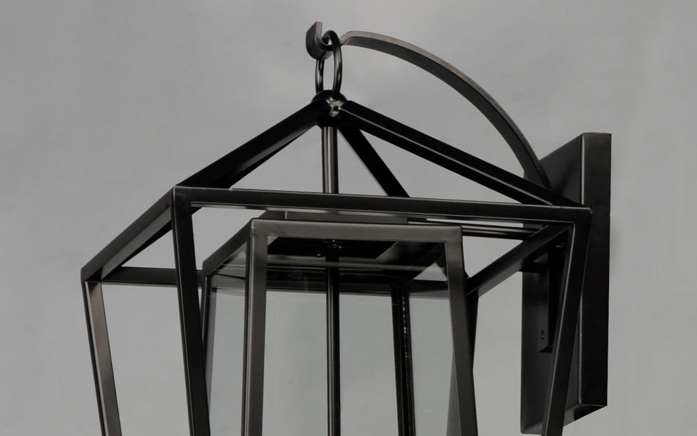 Maxim 3176 Artisan 3 Light 21" Tall Outdoor Wall Sconce - Black / Clear Glass