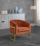 Carter Velvet Upholstered Accent Chair, Cognac