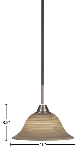 Paramount Mini Pendant, Matte Black & Brushed Nickel, 10" Gray Linen