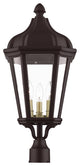 Livex Morgan 3 Light Bronze, Antique Gold Cluster Large Outdoor Post Top Lantern