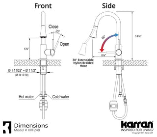 Karran Weybridge Single-Handle Pull-Down Sprayer Kitchen Faucet, Chrome