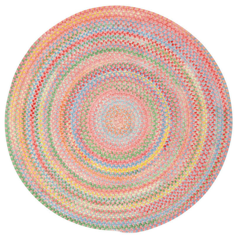 Baby's Breath Braided Round Rug, Pink 8'6"