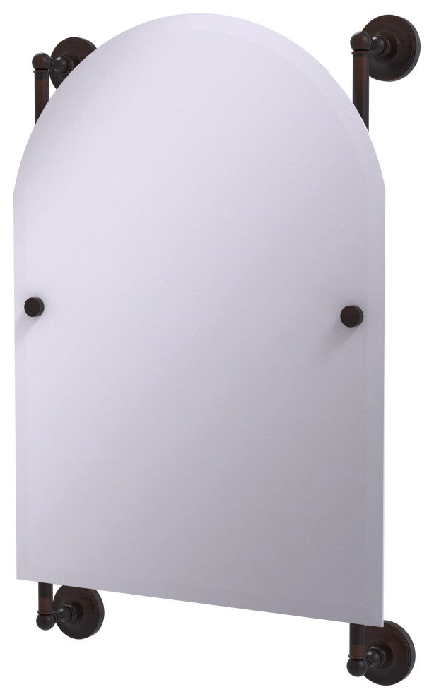 Prestige Regal Arched Top Frameless Rail Mounted Mirror, Venetian Bronze