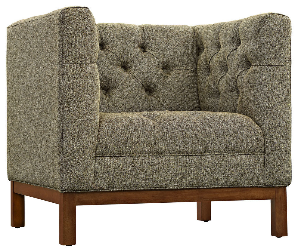 Modern Oatmeal Panache Upholstered Fabric Armchair