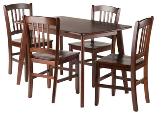 Shaye 5-PC Set Dining Table w/ Slat Back Chairs