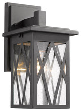 ANTHONY Transitional 1 Light Textured Black Outdoor Wall Sconce 12"