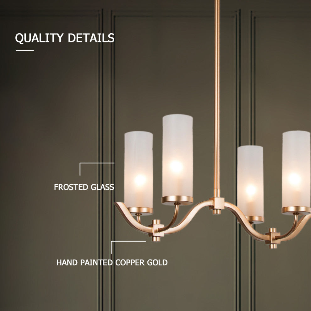 LALUZ 6-Light 30-in Frosted Glass Modern Dimmable Linear Kitchen Island Lighting