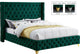 Savan Velvet Upholstered Bed, Green, Full