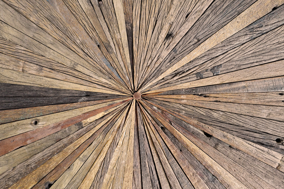 Salvaged Round Pinwheel Coffee Table
