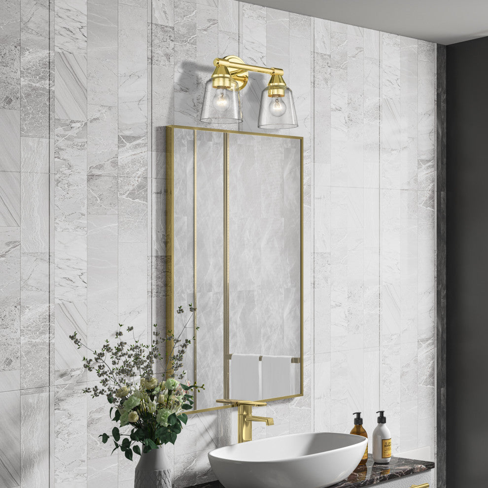 Catania 2-Light Polished Brass Vanity Sconce