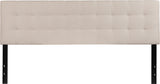 Bedford Tufted Upholstered King Size Headboard in Beige Fabric