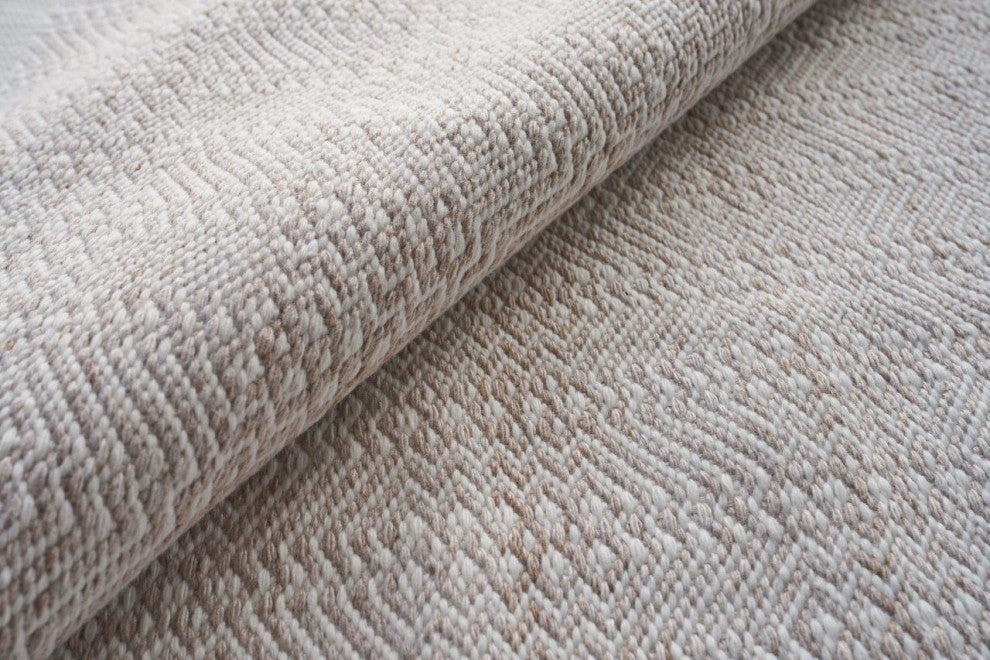 Echo Indoor/Outoor Flatwoven PET yarn Light Beige/Ivory Area Rug