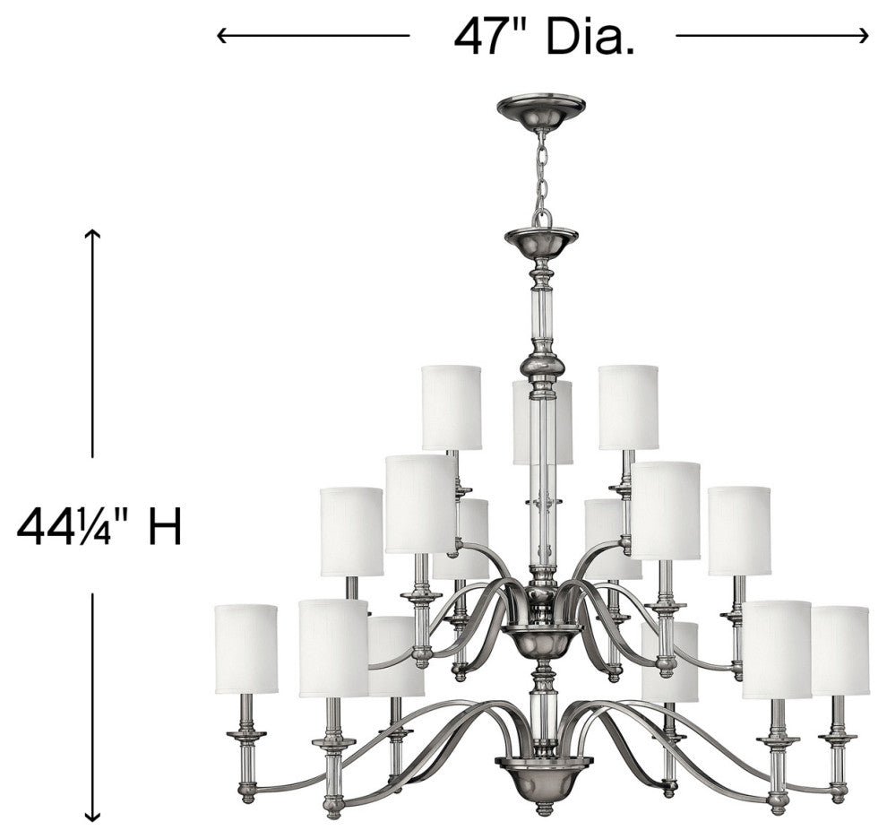 Hinkley Sussex Double Extra Large Three Tier, Brushed Nickel