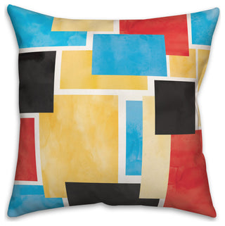 Colorful Primary Abstract II 18"x18" Spun Poly Pillow