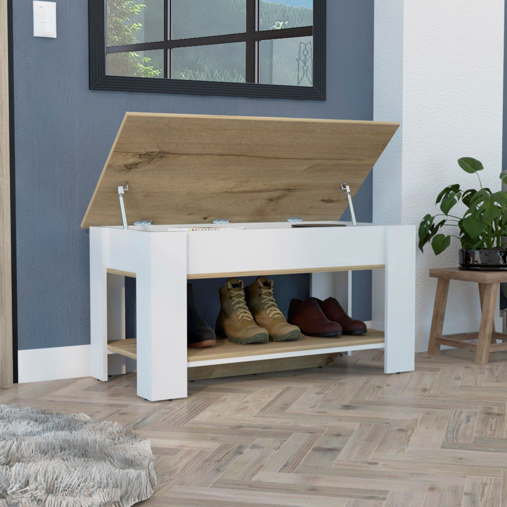 Saturn Storage Table, Light Oak / White
