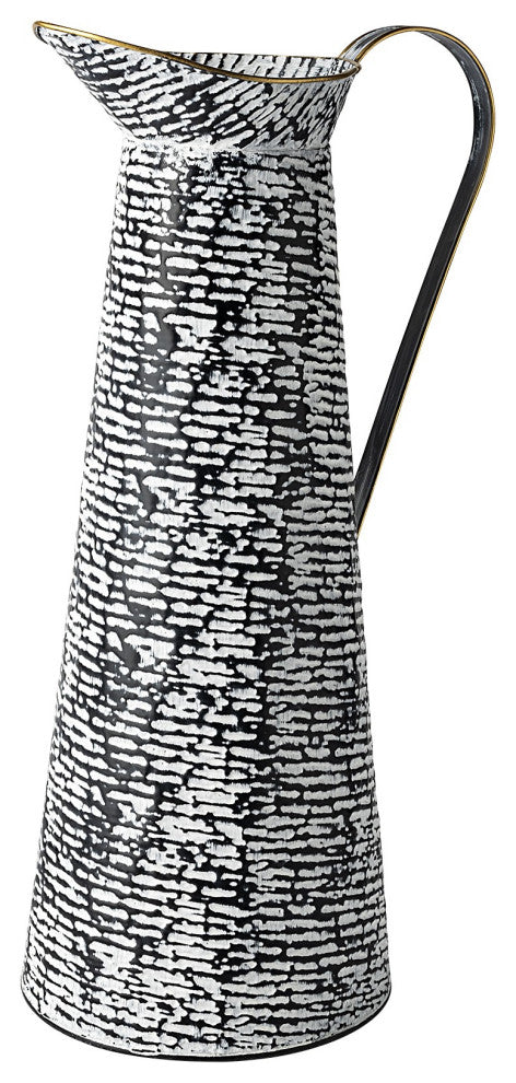 Black and White Textured Jug Vase