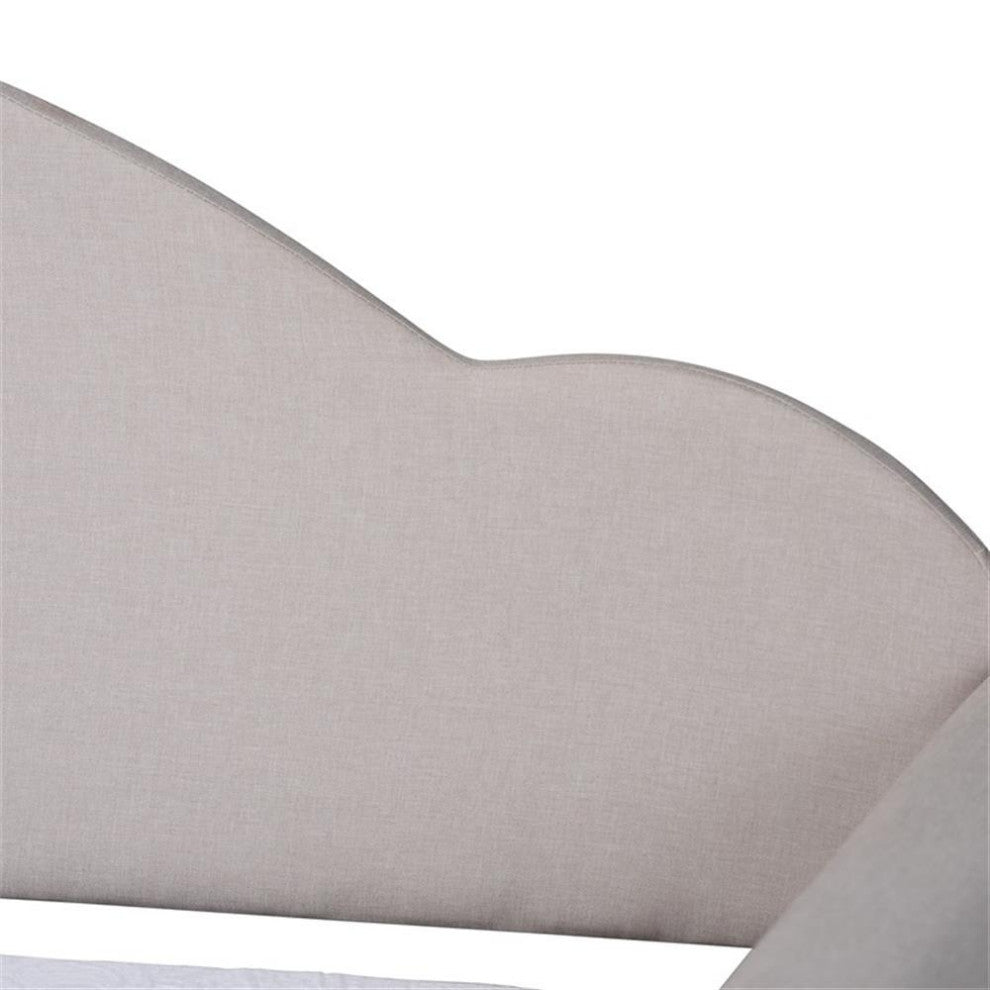 Baxton Studio Chaise Light Grey Fabric and Brown Finished Wood Twin Size Daybed