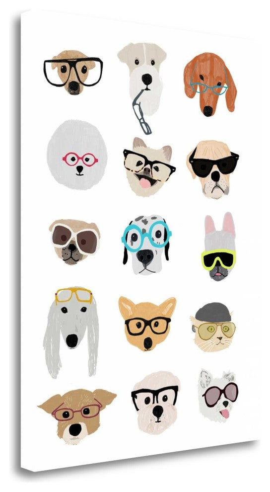 "Dogs With Glasses" By Hanna Melin, Giclee Print on Gallery Wrap Canvas