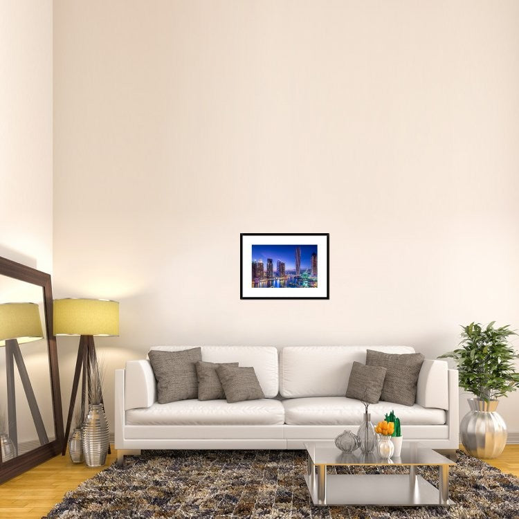 "Dubai Marina" Framed Digital Print by Vinaya Mohan, 30x22"
