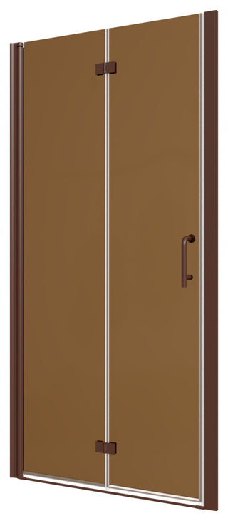 ExBrite Frameless Bifold Shower Door, Brown Glass, 36"x72"