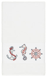 Linum Home Textiles Easton Embellished, White, Bath Towel, Single