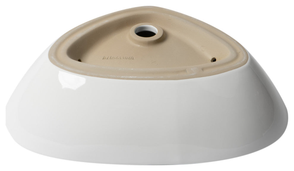 White 23" Fancy Above Mount Ceramic Sink
