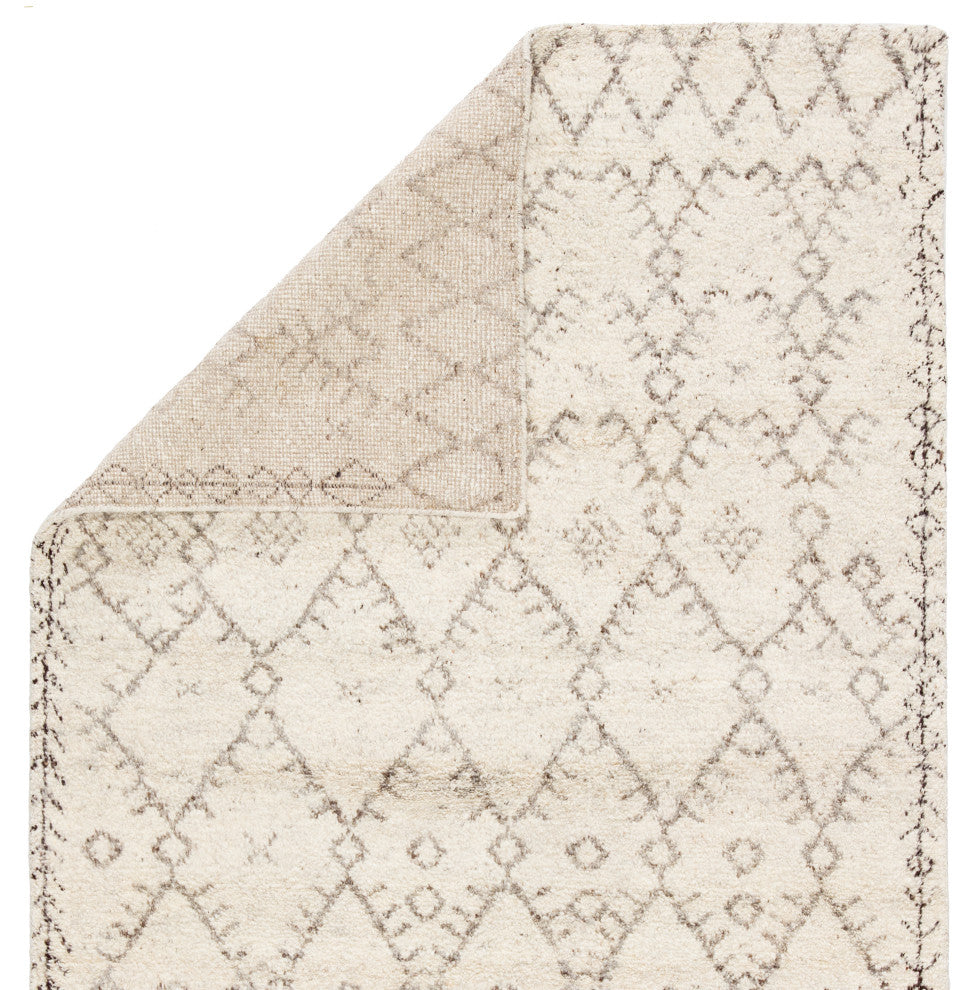 Jaipur Living Zola Hand-Knotted Geometric Ivory/Brown Area Rug, 8'x10'