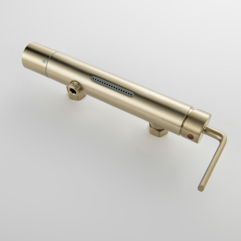 Trendy Design Multi-Function Complete Shower System With Rough-in Valve, Brushed