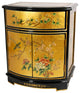 Gold Leaf Round Front Shoe Cabinet