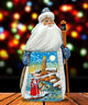 Lighthouse Wood-Carved Santa