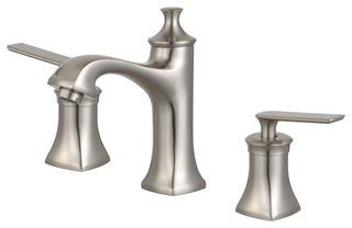 Aversa Double Handle Brushed Nickel Widespread Faucet With Drain Assembly