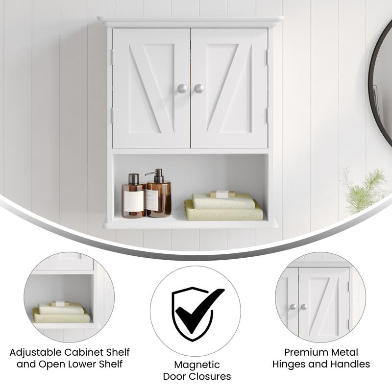 Dune Wall Mounted Bathroom Medicine Cabinet, White
