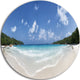 Blue Seychelles Island Panorama, Seascape Round Wall Art, 11"