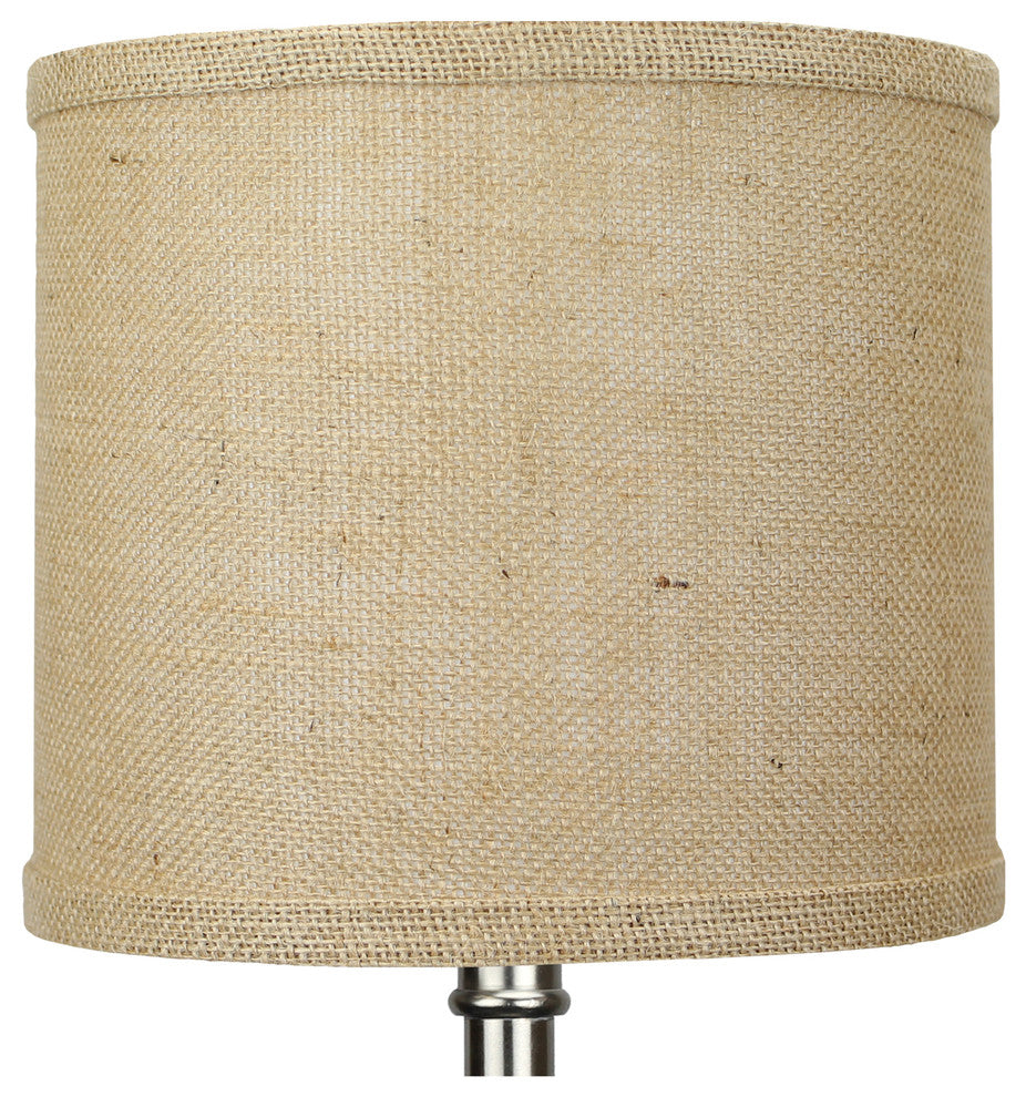 Fenchel Shades 8"x8"x7" Spider Attachment Drum Lamp Shade, Burlap Natural