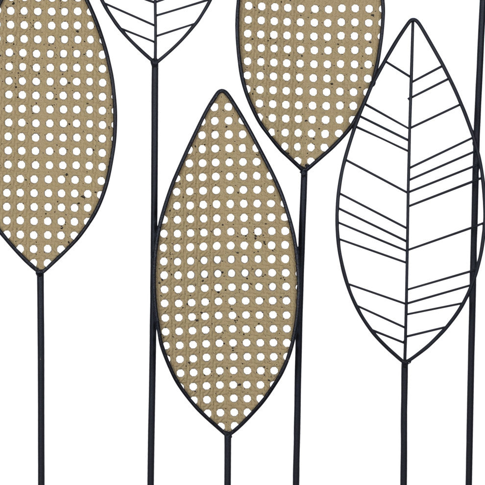 Metal Flower and Leaves Wall D"cor