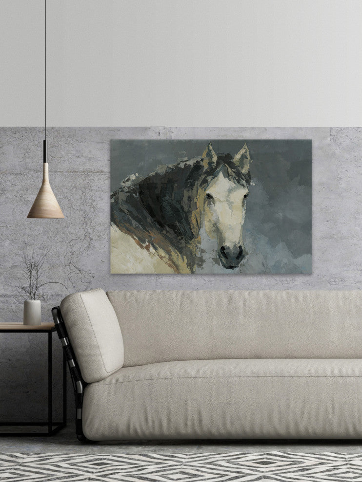 "Dark-Haired Horse" Painting Print on Wrapped Canvas, 60"x40"